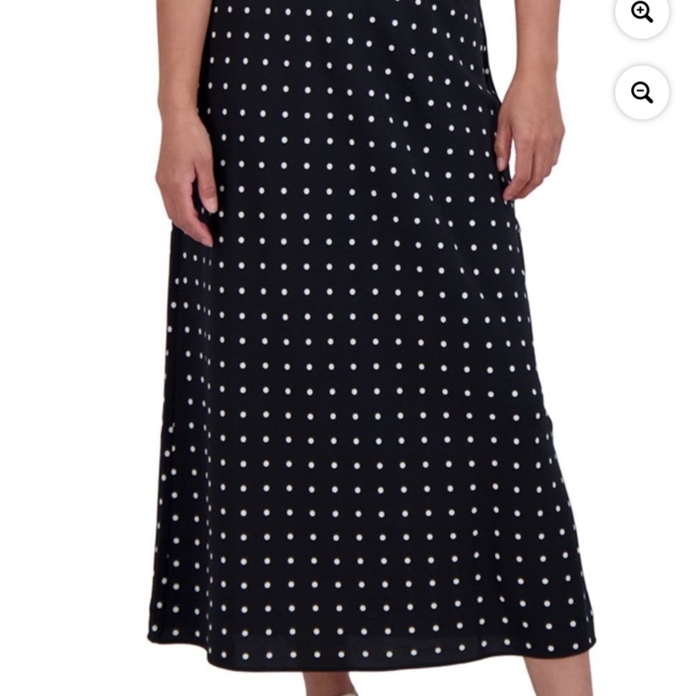 Aeropostale NWT Black and White Polka Dot Midi Slip Skirt